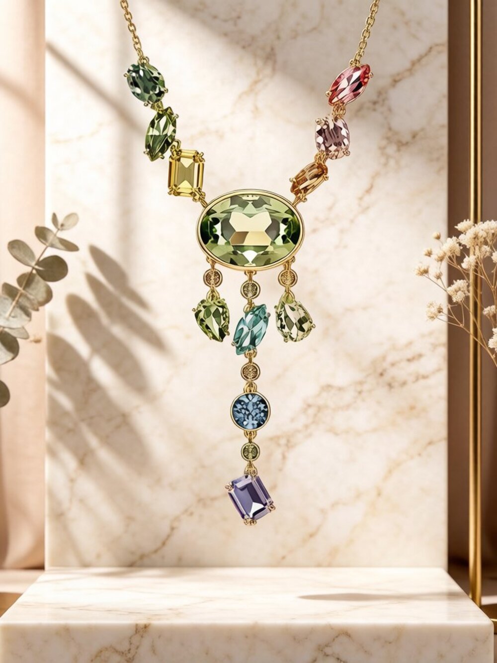 Swarovski new green Gema element women's necklace